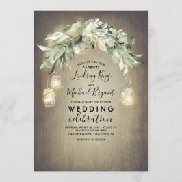 Eucalyptus Löv Greenery Rustic Landsbyggsbröllop Inbjudningar