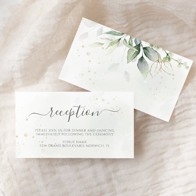 Eucalyptus Löv Greenery Wedening Reception Tilläggskort (Skapare uppladdad)
