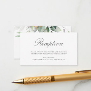 Eucalyptus Löv Greenery Wedening Reception Tilläggskort