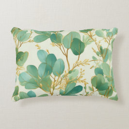 Eucalyptus Löv Grönt och Guld design Prydnadskudde