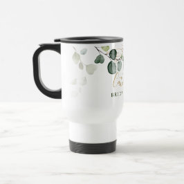 Eucalyptus Löv Guld Blommigt, ditt namn kaffe C Resemugg
