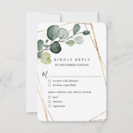 Eucalyptus Löv Guld Geometric w Meal OSA Kort