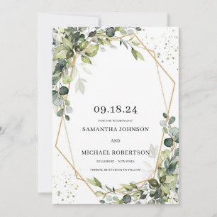 Eucalyptus löv guld spara datumet