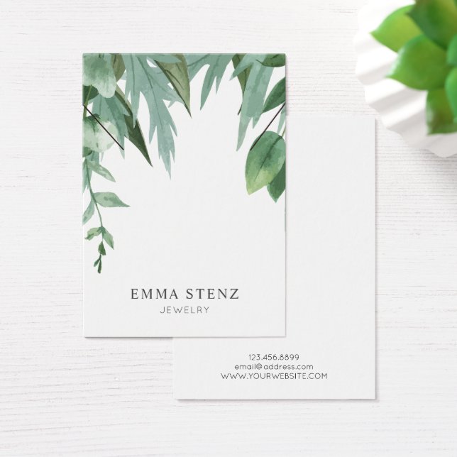 Eucalyptus Löv i vattenfärg ・ Necklace Visning Visitkort (Skivbord)
