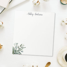 Eucalyptus Löv i vattenfärgen Tropical Grönt Sage  Anteckningsblock