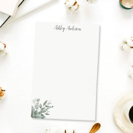 Eucalyptus Löv i vattenfärgen Tropical Grönt Sage  Post-it Block