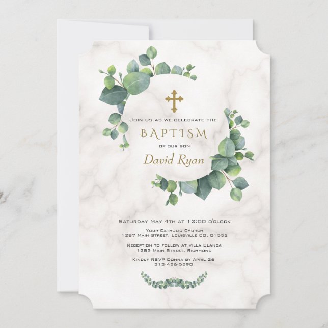 Eucalyptus Löv Kor Inbjudningar (Framsida)