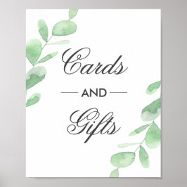 Eucalyptus löv. Kort och gåvor från bröllop Poster