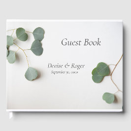 Eucalyptus löv med textutrymme gästböcker
