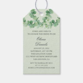 Eucalyptus löv. Möhippa för grönt lövskifte Presentetikett