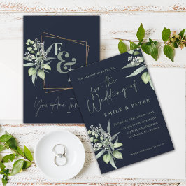 Eucalyptus Löv Monogram Luxury Grey Bröllop