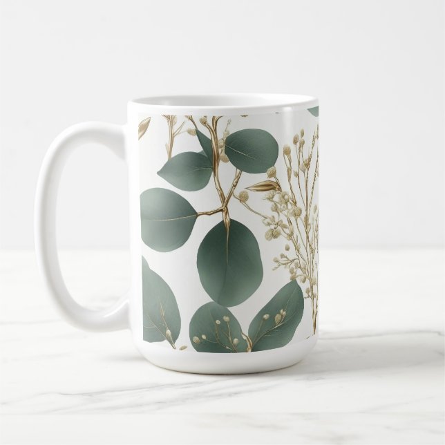 Eucalyptus Löv Mönster Kaffemugg (Vänster)
