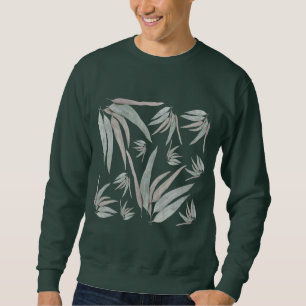 Eucalyptus Löv Mönster Lång Ärmad Tröja