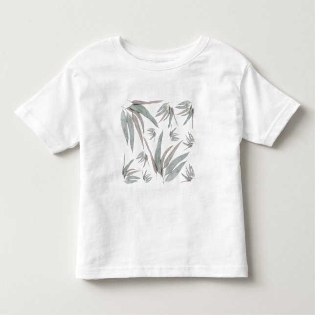 Eucalyptus Löv Mönster T Shirt (Framsida)