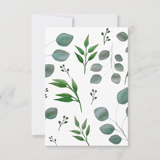 Eucalyptus löv tack kort (Framsida)