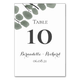 Eucalyptus Löv Tema Bordsnummer