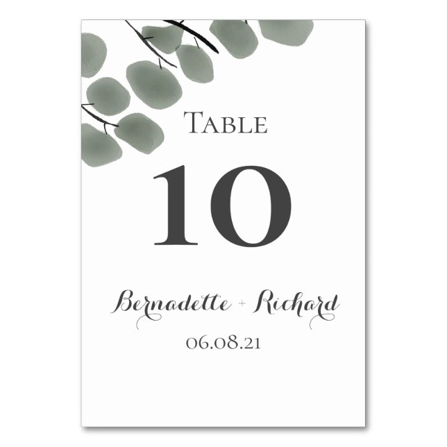 Eucalyptus Löv Tema Bordsnummer (Framsidan)