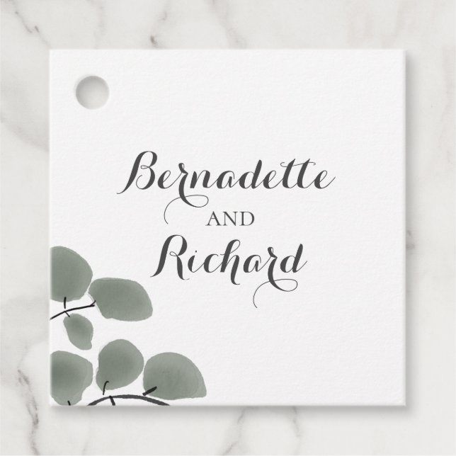 Eucalyptus Löv Tema Gåvor Etiketter (Framsida)