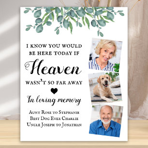 Eucalyptus Loving Memory 3 Photo Memorial Bröllop Poster