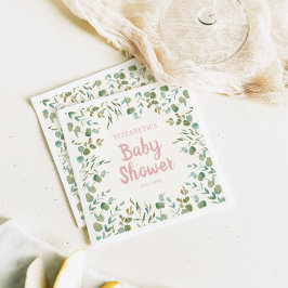 Eucalyptus Lövs Baby Shower Pappersservett