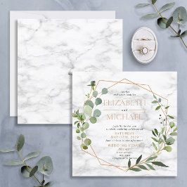 Eucalyptus Marble Bröllop Inbjudningar
