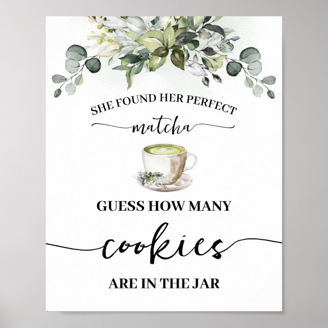 Eucalyptus Matcha How Many Cookies Shower Game Poster (Framsidan)