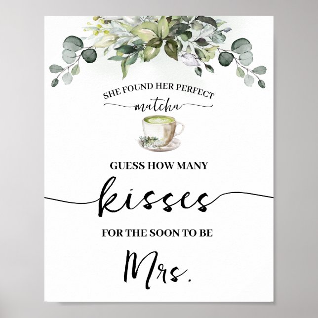 Eucalyptus Matcha How Many Kisses for Mrs Game Poster (Framsidan)