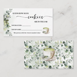 Eucalyptus Matcha Hur många kakor Spelkort Placeringskort