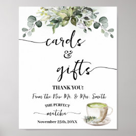 Eucalyptus Matcha Kort & Bröllopspresent Bröllopsd Poster