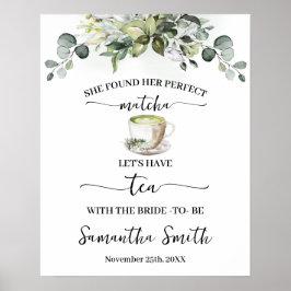 Eucalyptus Matcha Låt oss ha te med bruden Poster