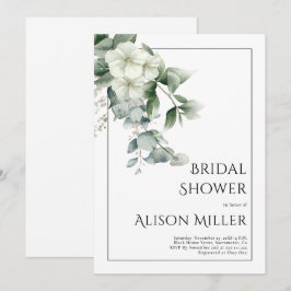 Eucalyptus med möhippa av vita blommor inbjudningar