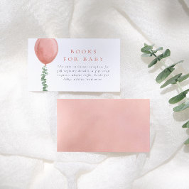 Eucalyptus med vattenfärg och babyskor med ballong tilläggskort