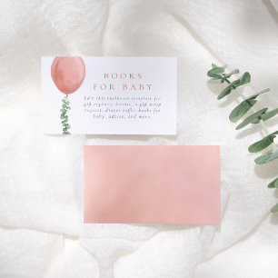 Eucalyptus med vattenfärg och babyskor med ballong tilläggskort