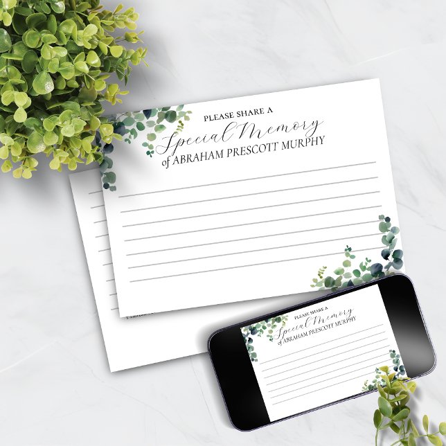 Eucalyptus Memorial  ett minneskort Inbjudningar (Skapare uppladdad)