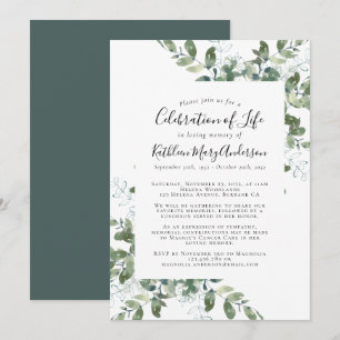 Eucalyptus Memorial Firande i Life Inbjudningar