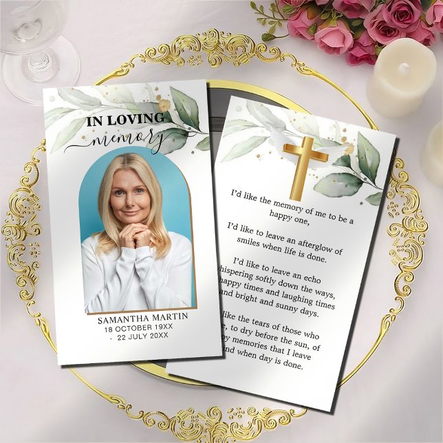 Eucalyptus Memorial Funeral Bookmark Visitkort (Skapare uppladdad)