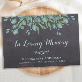 Eucalyptus Memorial Funeral för Rustik loving Memo Gästböcker