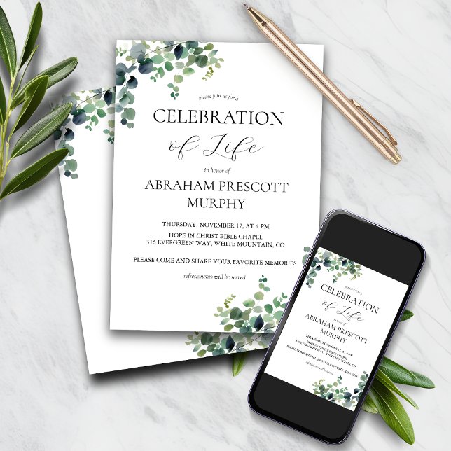 Eucalyptus Memorial-inbjudan Inbjudningar (Skapare uppladdad)