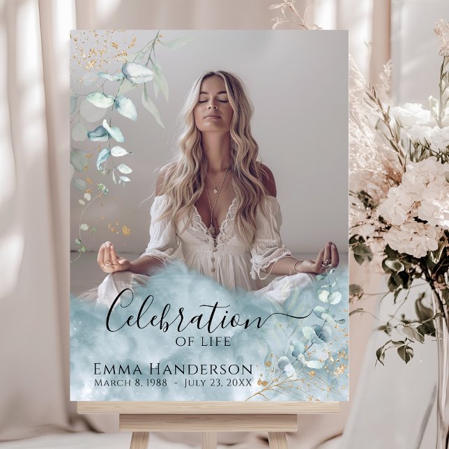 Eucalyptus - Memorial Photo Funeral-välkomsttecken Poster (Skapare uppladdad)