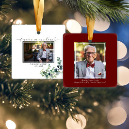 Eucalyptus Memorial Pic Square Ornament - 2 foton