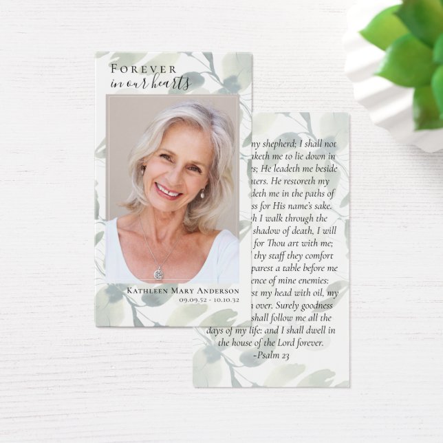 Eucalyptus Memorial Prayer Card Visitkort (Skivbord)