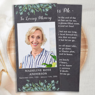 Eucalyptus Memorial Slate Funeral Prayer Bookmark