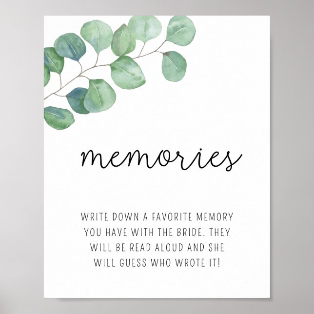 Eucalyptus - Memorior med bridposter Poster (Framsidan)