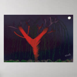 Eucalyptus Midnatt Affisch, impressionistisk konst Poster