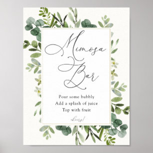 Eucalyptus Mimosa Barskylt Poster