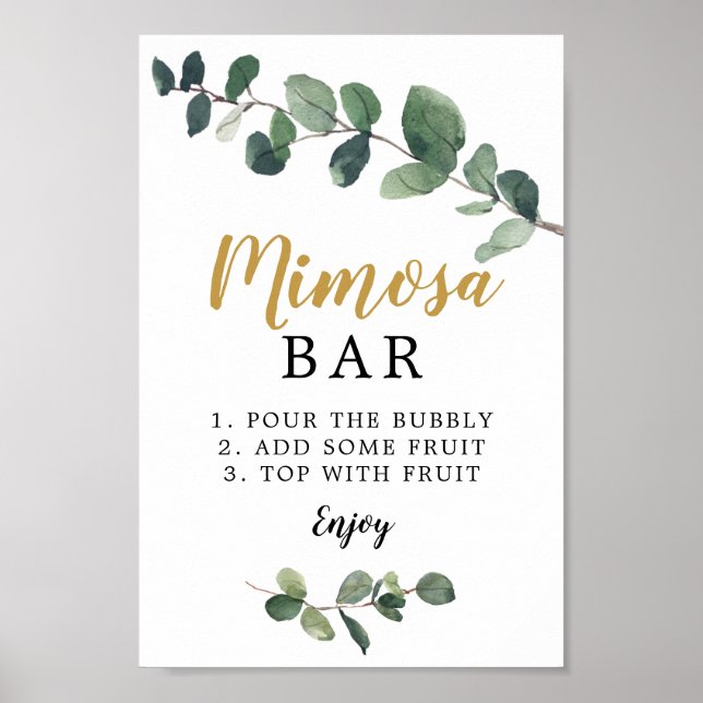 Eucalyptus Mimosa Pub-tecken Poster (Framsidan)