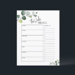 Eucalyptus Minimal text varje vecka måltidsplaneri<br><div class="desc">Minimal måltidsplanering för textskript med en lista över livsmedel där du kan notera dina köpbehov. Den minsta måltidsplaneraren levereras med ett anteckningsområde längst bak där du kan lägga till påminnelser från extra eller sak som du inte vill missa. Måltidsplanering är en bra och nyttig metod för att kartlägga måltider för...</div>