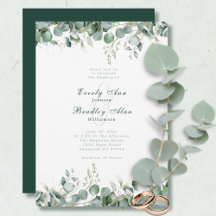 Eucalyptus Minimal Watercolor Emerald Grönt Sage