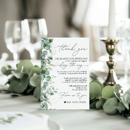 Eucalyptus Minimalist Napkin - tackkort Meny