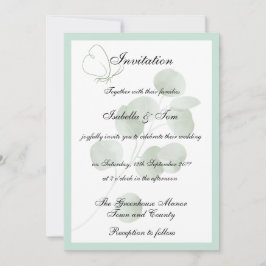 Eucalyptus Minimalistisk Botanisk Bröllop Inbjudningar